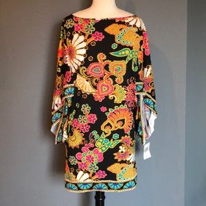 Trina Turk Floral Print Bathing Suit CoverUp sz. M